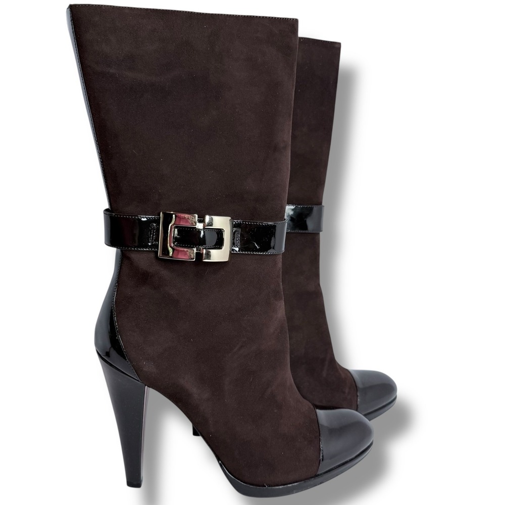 INC International Concepts Margaret Women's Suede Leather Heel Boots Brown 10M - Picture 9 of 16
